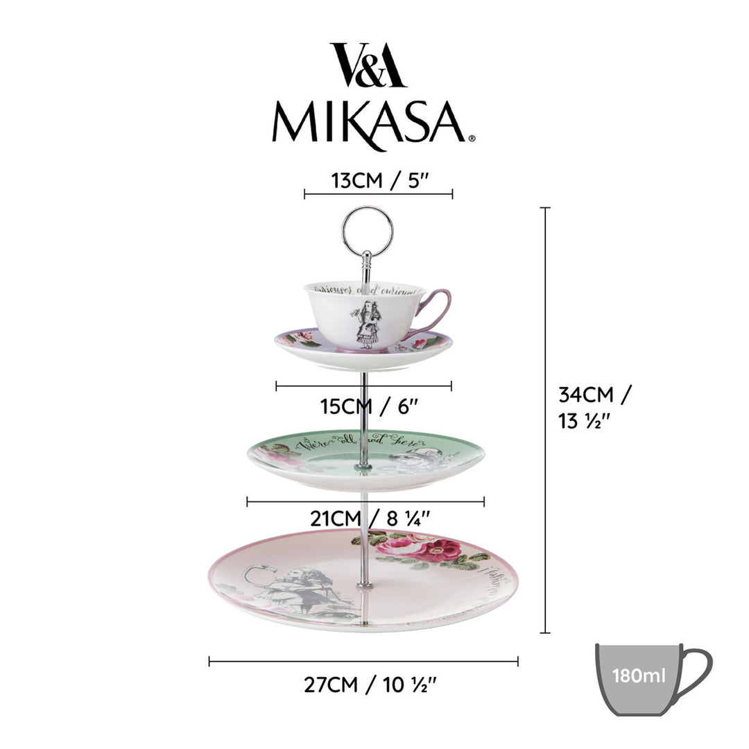 Mikasa x V&A Alice In Wonderland Three-Tier Cake Stand