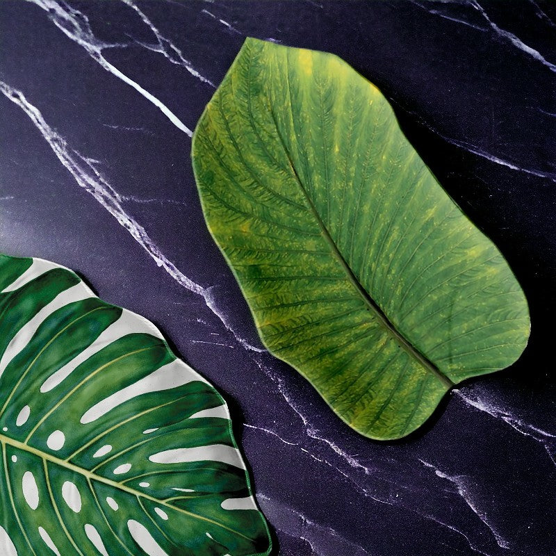 Amazon Floral Melamine Green Leaf Platter