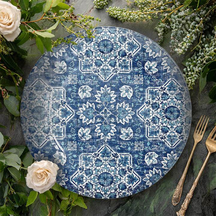 Atlantic Blue Melamine Dinner Plates