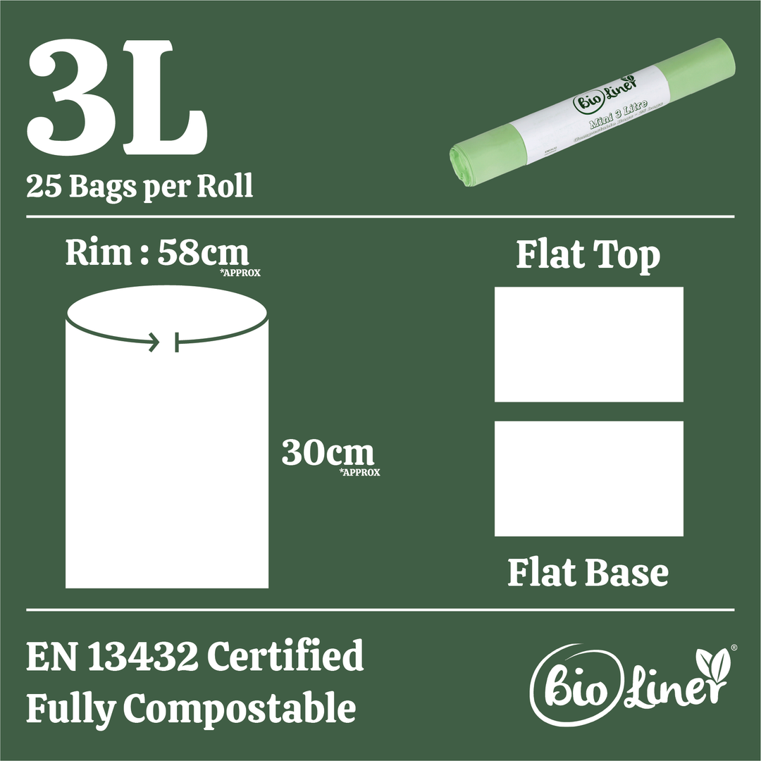 3L BioLiner Mini Compostable Caddy Liners