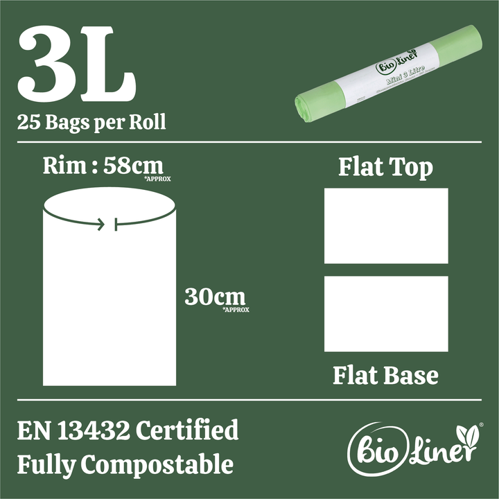 3L BioLiner Mini Compostable Caddy Liners