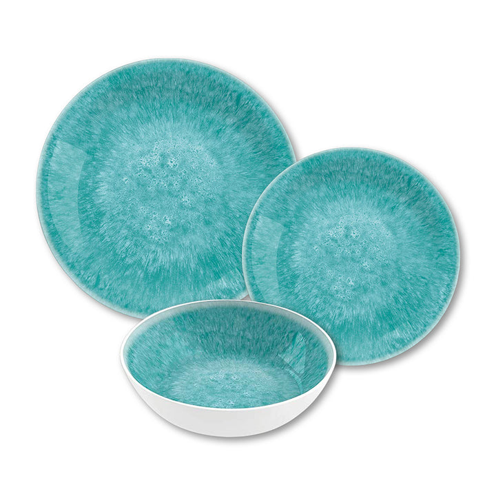 Bali Brights Aqua Melamine Dinnerware Set