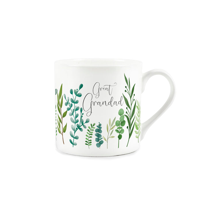 Purely Home Green Foliage Bone China Mug - For Him