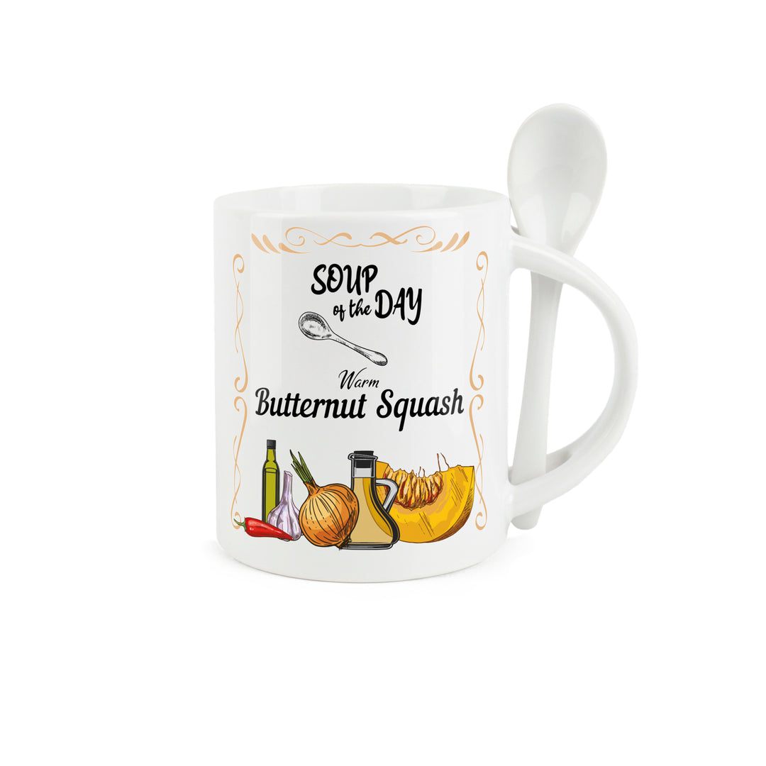 Purely Home Soup of the Day Ceramic Mug With Spoon