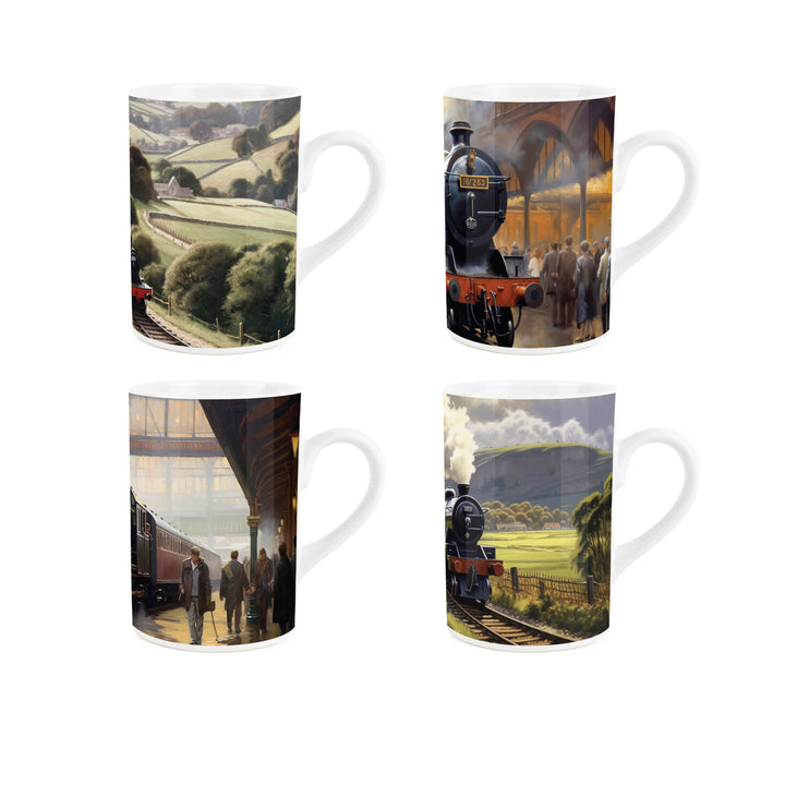Purely Home Industrial Steam Trains Ceramic Mugs