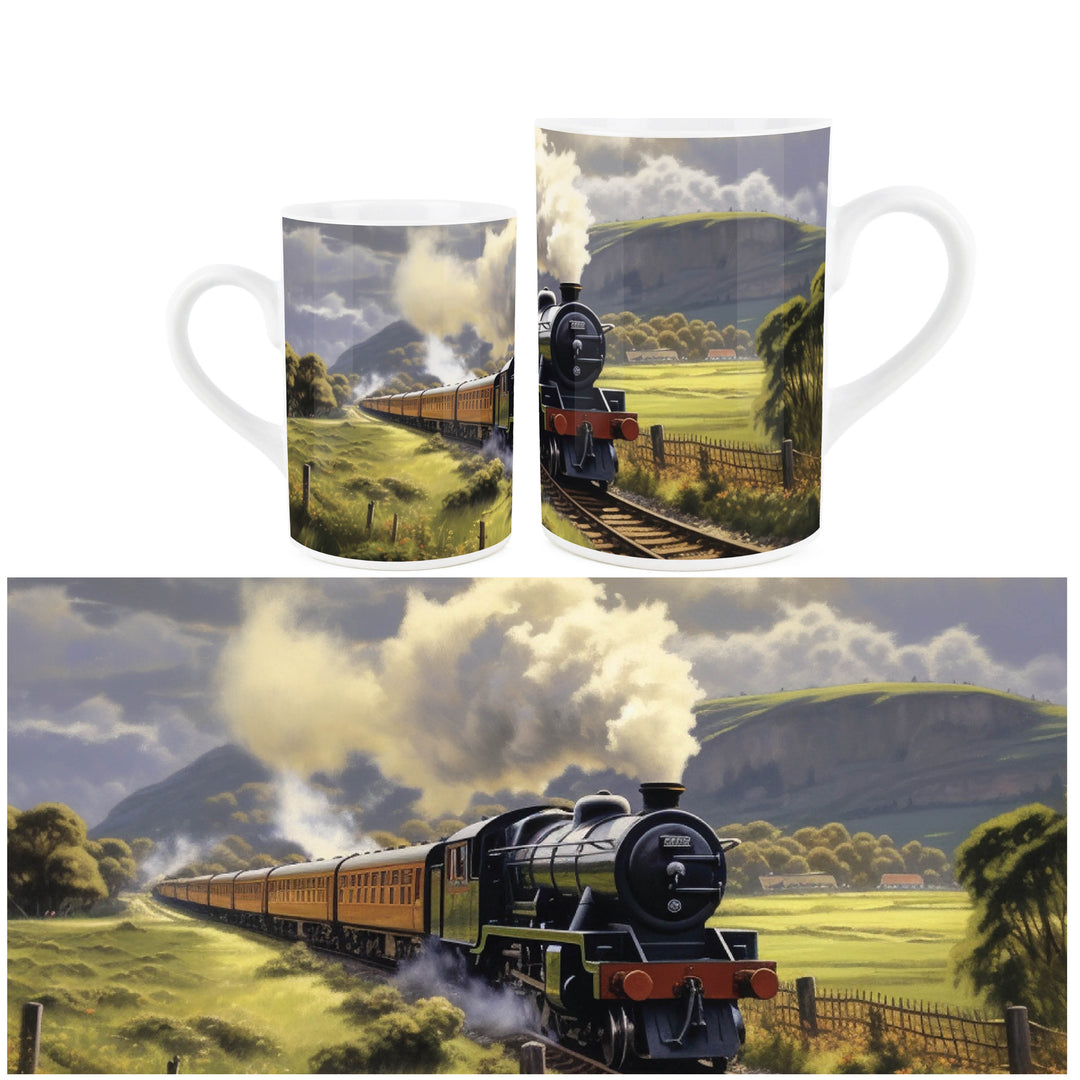 Purely Home Industrial Steam Trains Ceramic Mugs