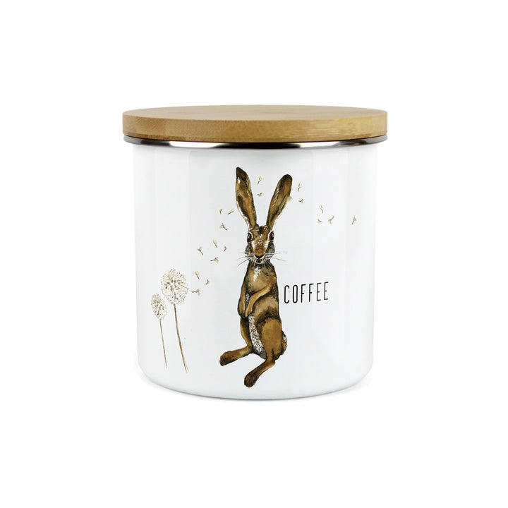 Purely Home Hare & Dandelions Enamel Kitchen Canisters