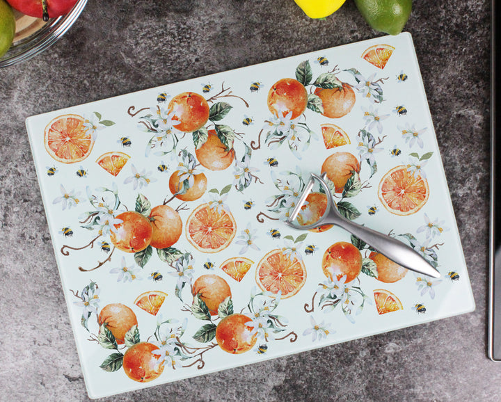 Purely Home Tangerines Glass Worktop Protector
