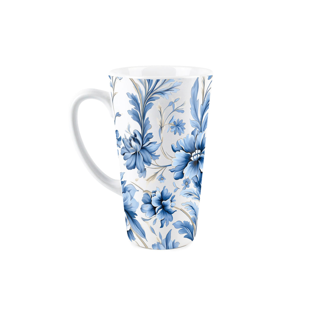 Purely Home Greek Floral Ceramic Latte Mugs