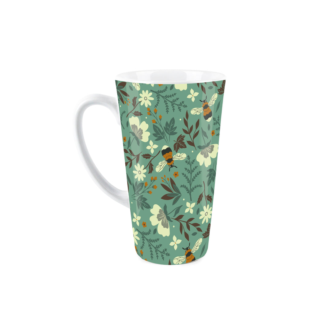 Purely Home Bees & Flowers Ceramic Latte Mugs