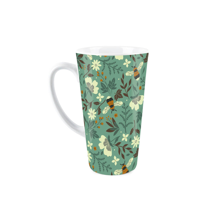 Purely Home Bees & Flowers Ceramic Latte Mugs