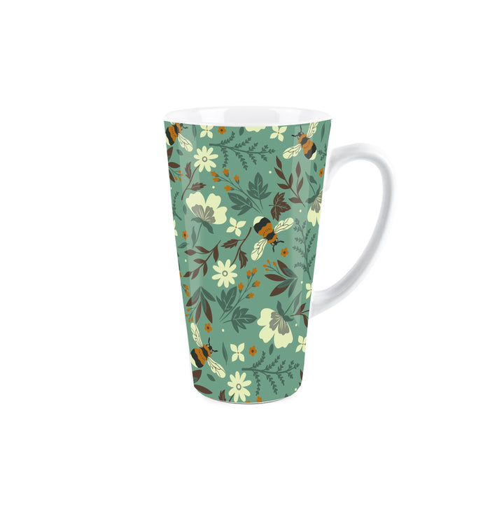 Purely Home Bees & Flowers Ceramic Latte Mugs