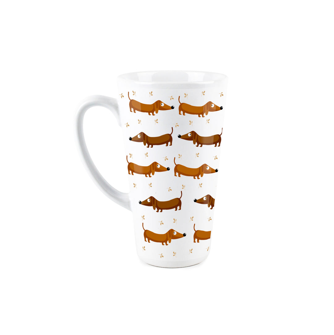 Purely Home Cartoon Dachshunds Ceramic Latte Mug