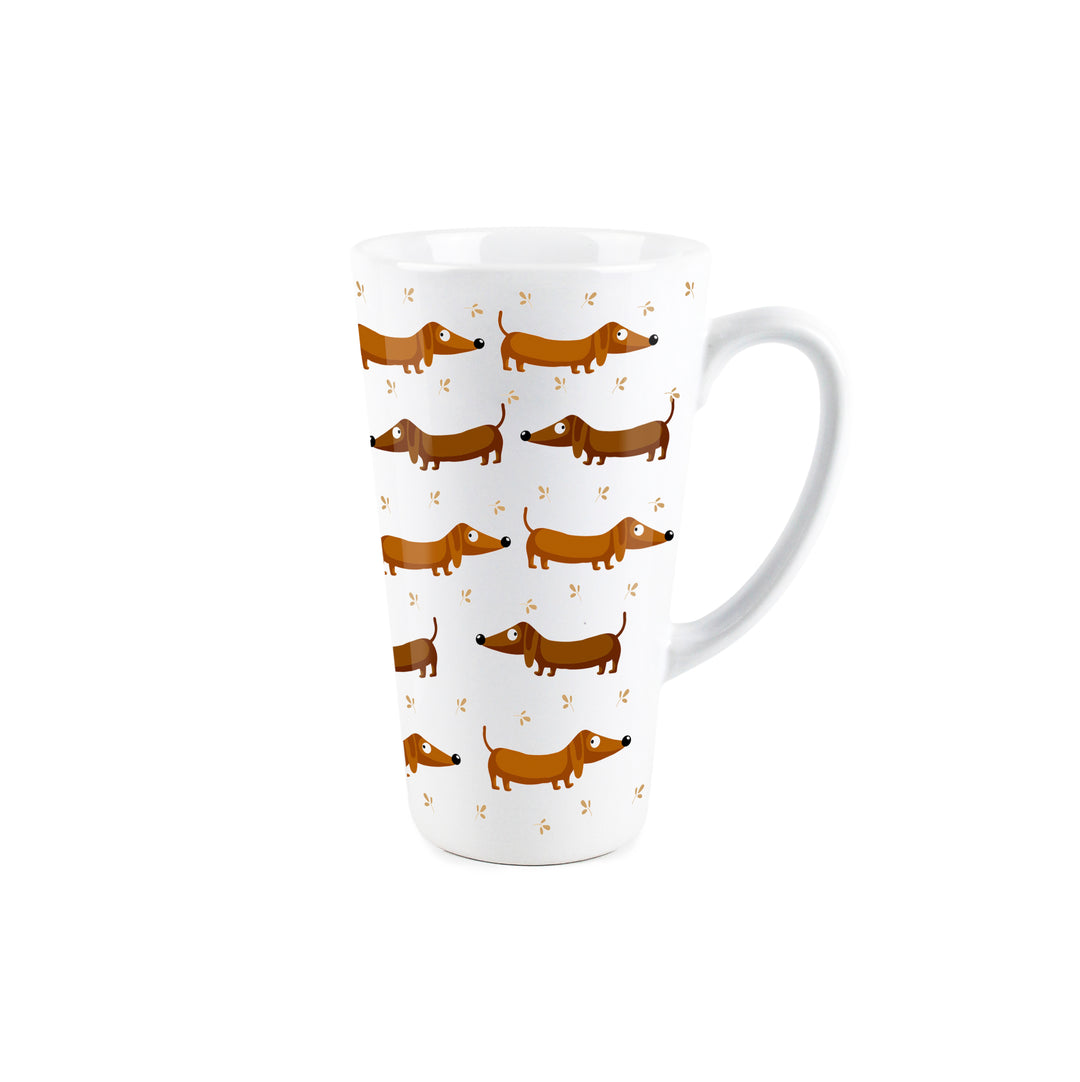 Purely Home Cartoon Dachshunds Ceramic Latte Mug