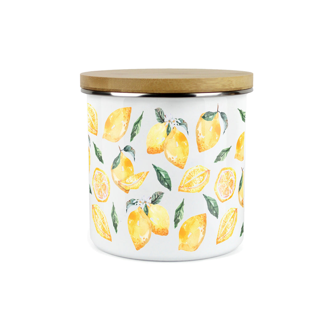 Purely Home Lemons Enamel Kitchen Canisters