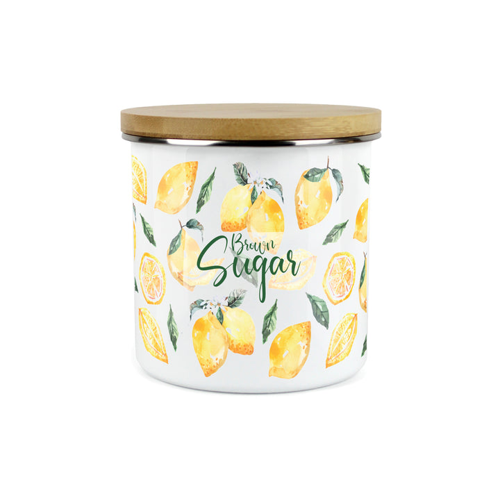 Purely Home Lemons Enamel Kitchen Canisters