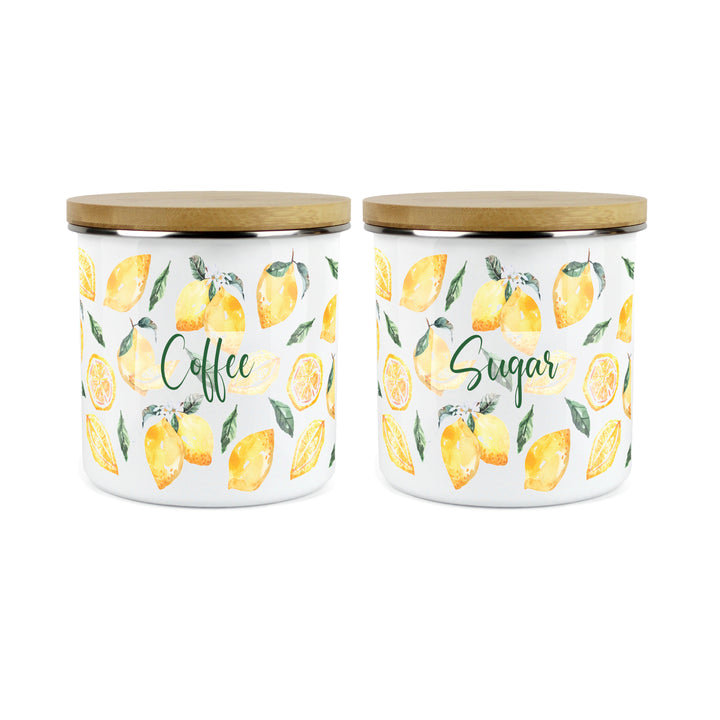 Purely Home Lemons Enamel Kitchen Canister Sets
