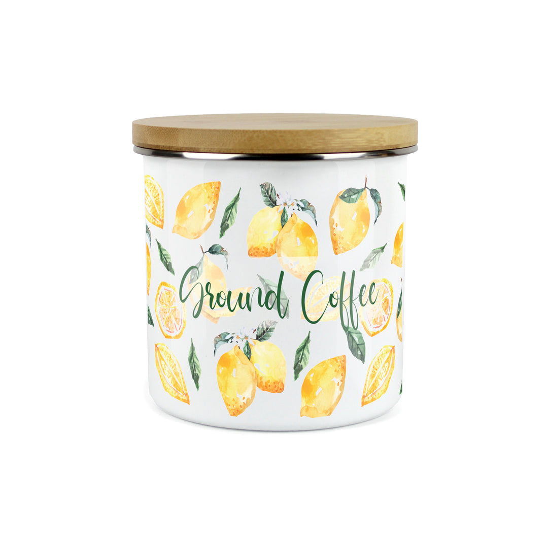 Purely Home Lemons Enamel Kitchen Canisters
