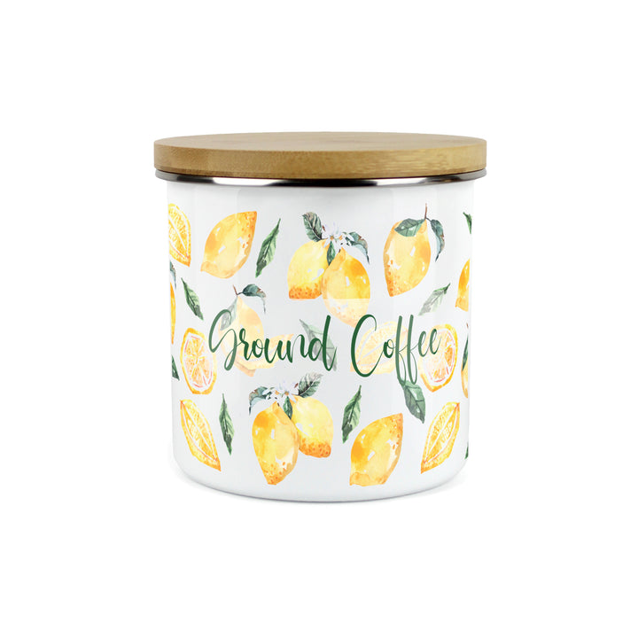 Purely Home Lemons Enamel Kitchen Canisters