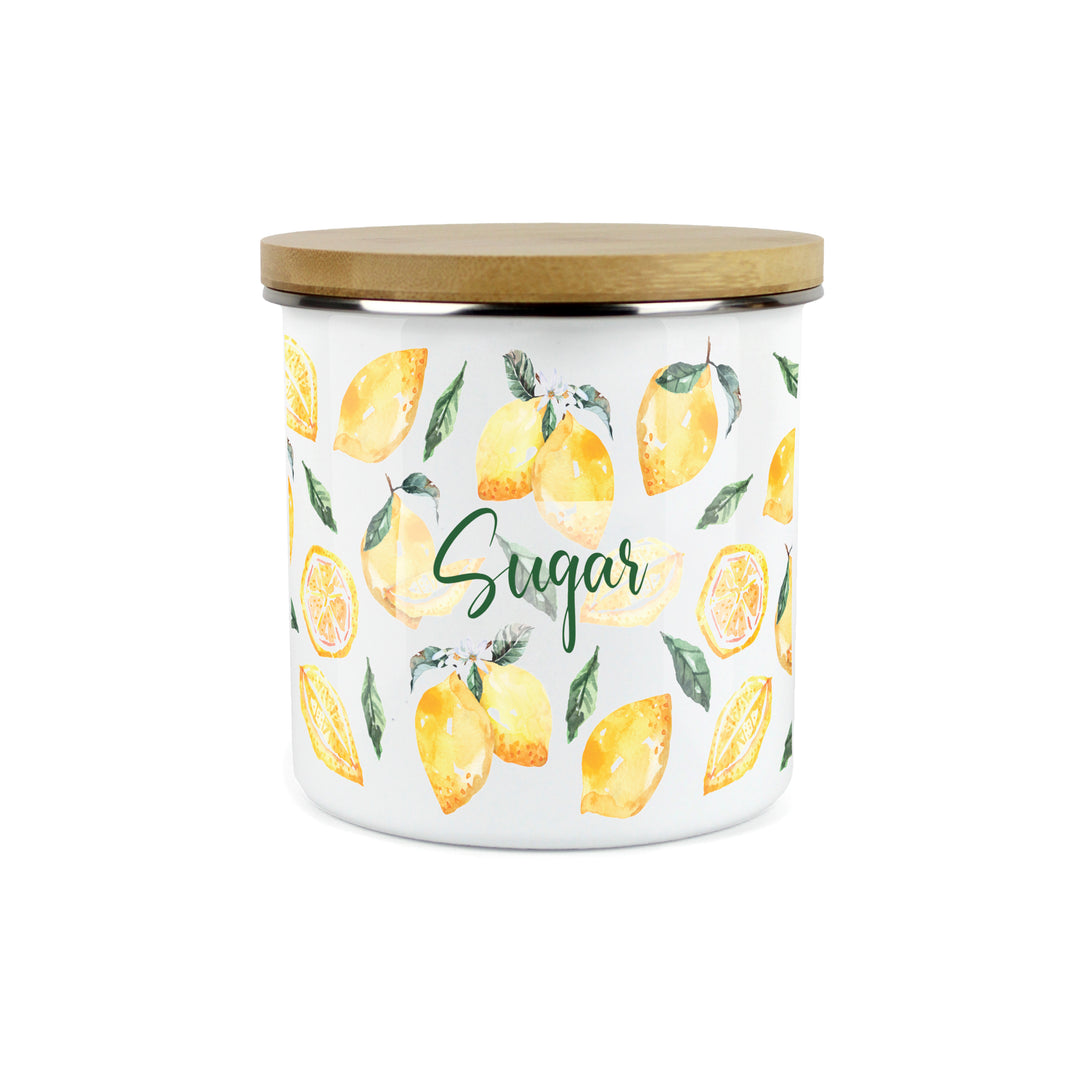 Purely Home Lemons Enamel Kitchen Canisters