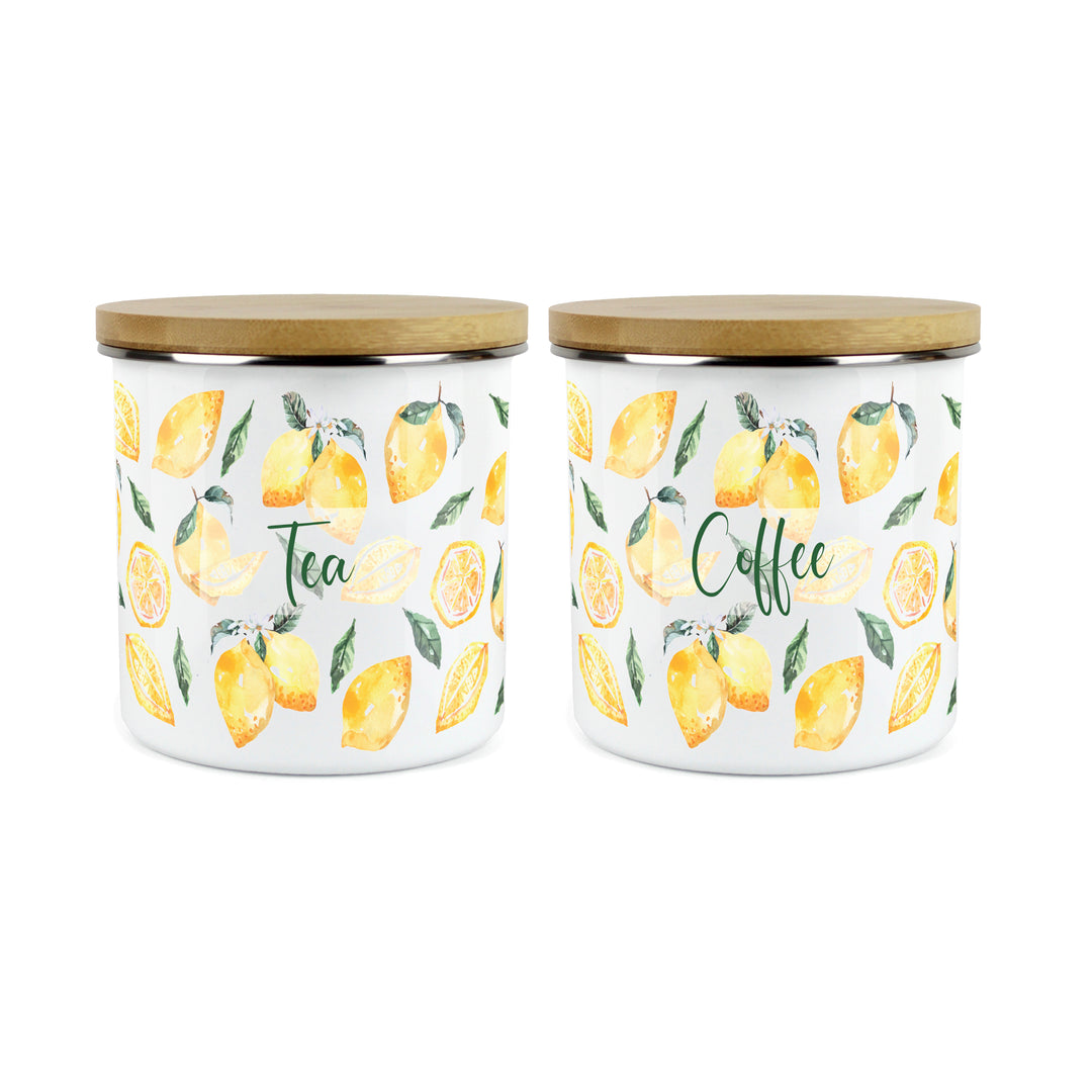 Purely Home Lemons Enamel Kitchen Canister Sets