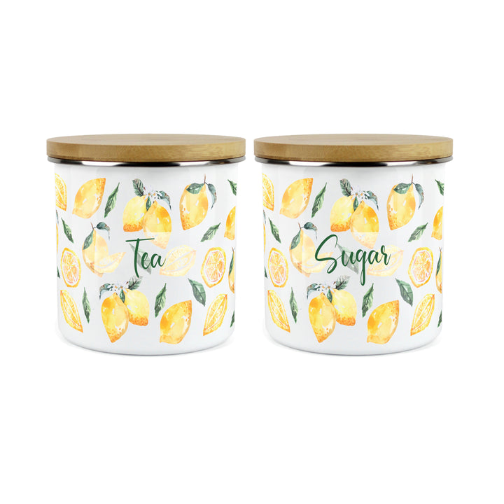 Purely Home Lemons Enamel Kitchen Canister Sets