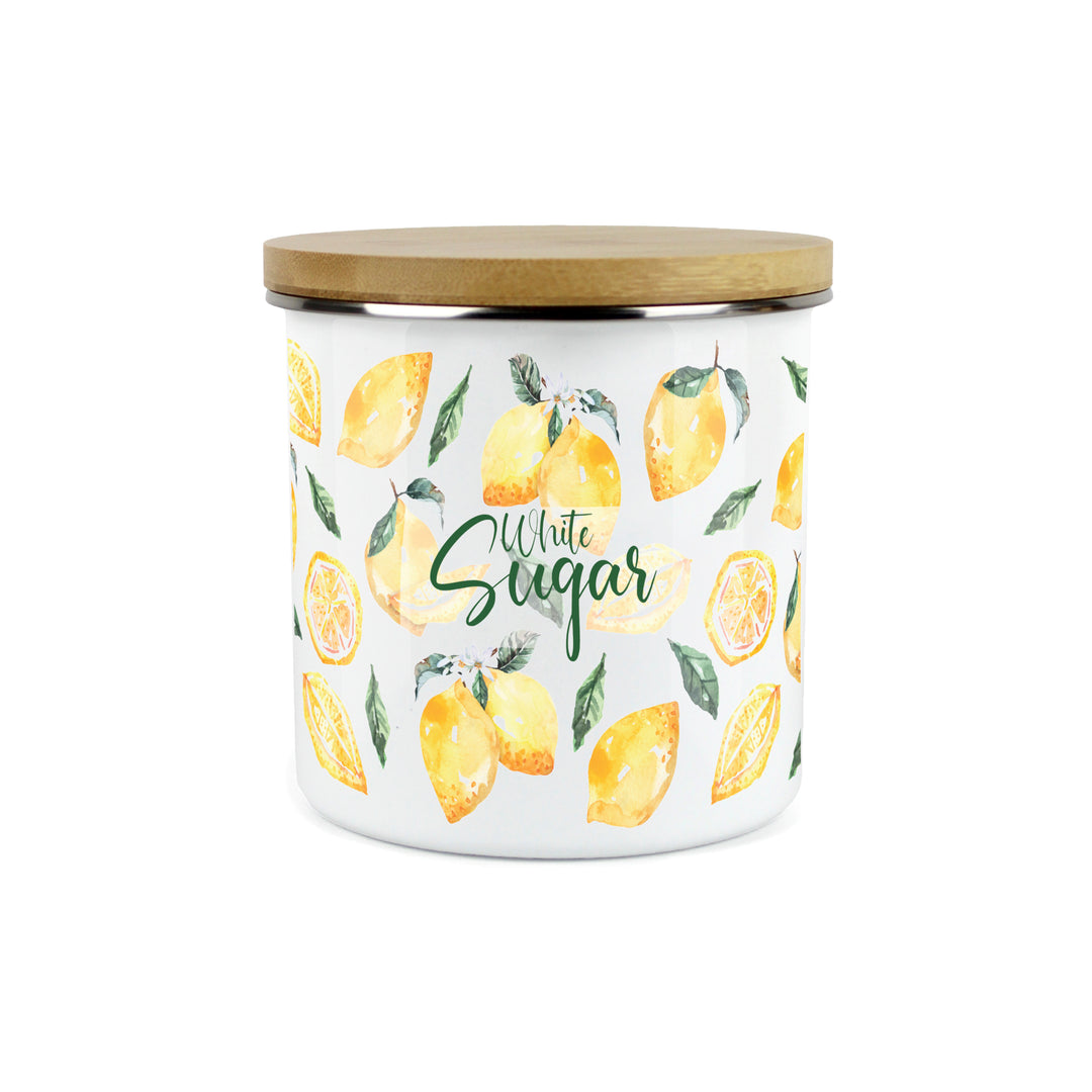 Purely Home Lemons Enamel Kitchen Canisters