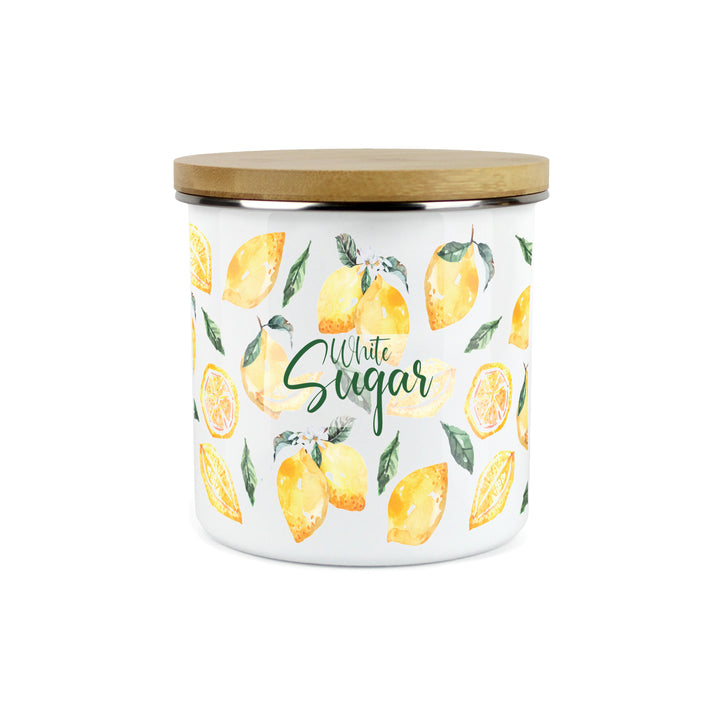 Purely Home Lemons Enamel Kitchen Canisters