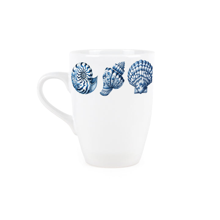 Purely Home Blue Seashells Ceramic Mugs