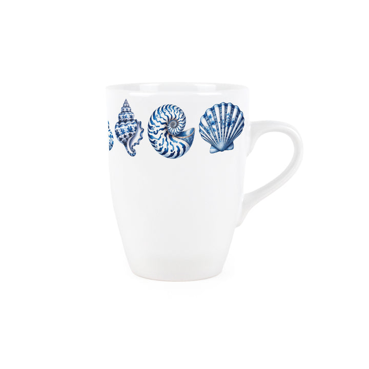 Purely Home Blue Seashells Ceramic Mugs