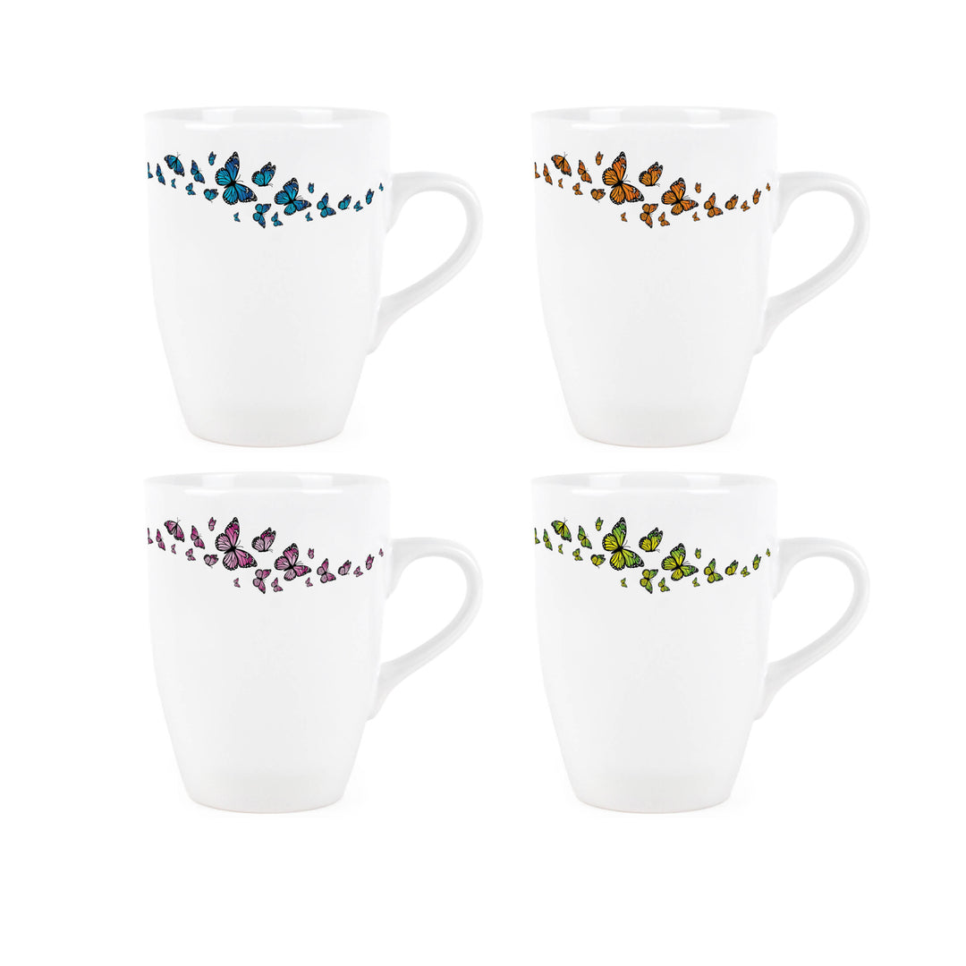 Purely Home Colourful Butterflies Ceramic Mugs