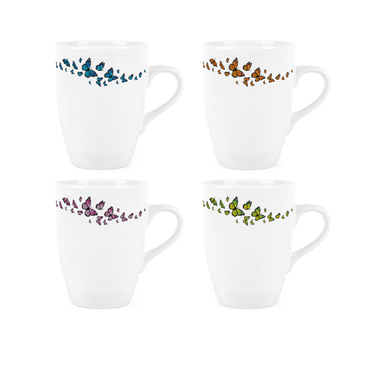 Purely Home Colourful Butterflies Ceramic Mugs