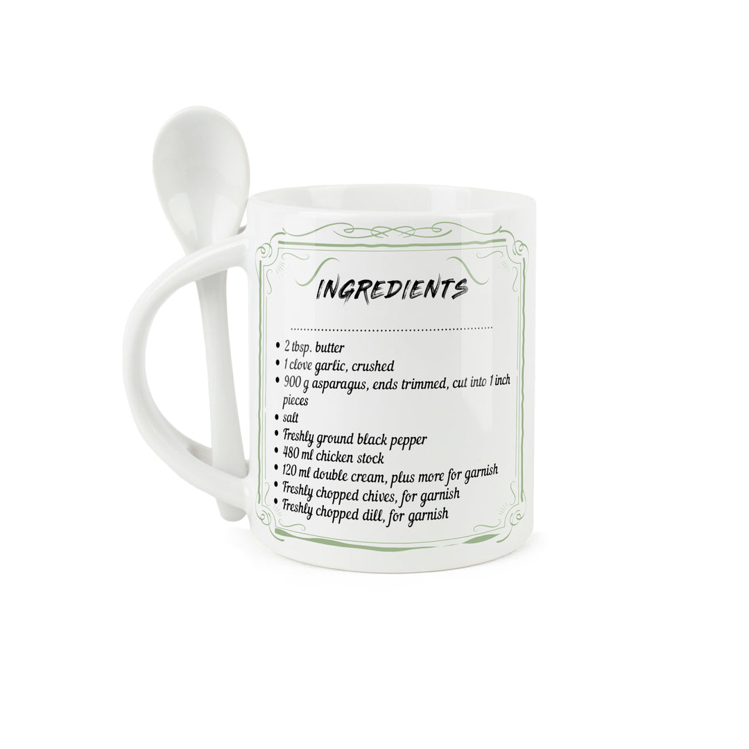Purely Home Soup of the Day Ceramic Mug With Spoon