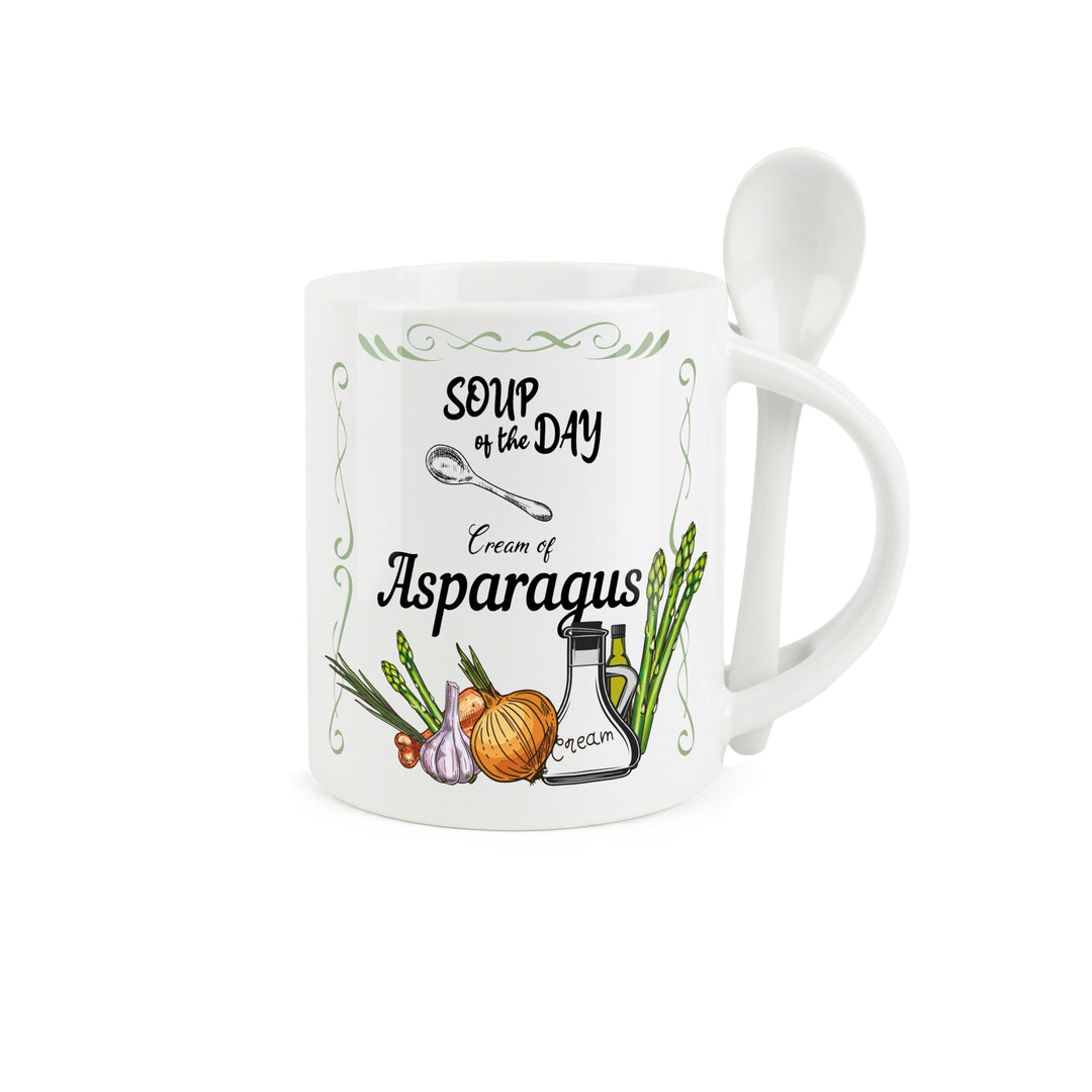 Purely Home Soup of the Day Ceramic Mug With Spoon
