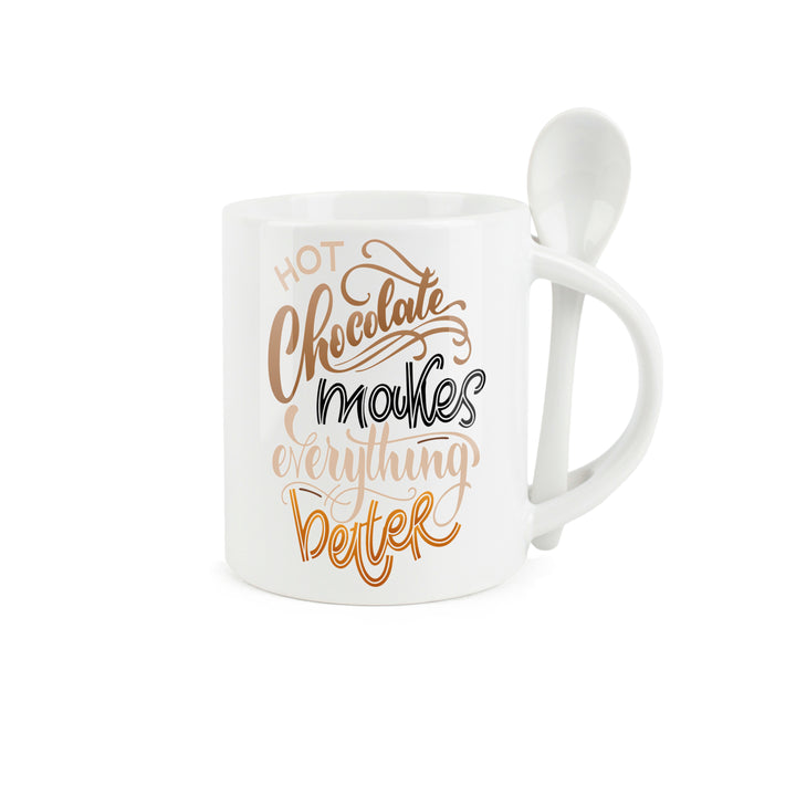 Purely Home Hot Chocolate Better Ceramic Mug With Spoon