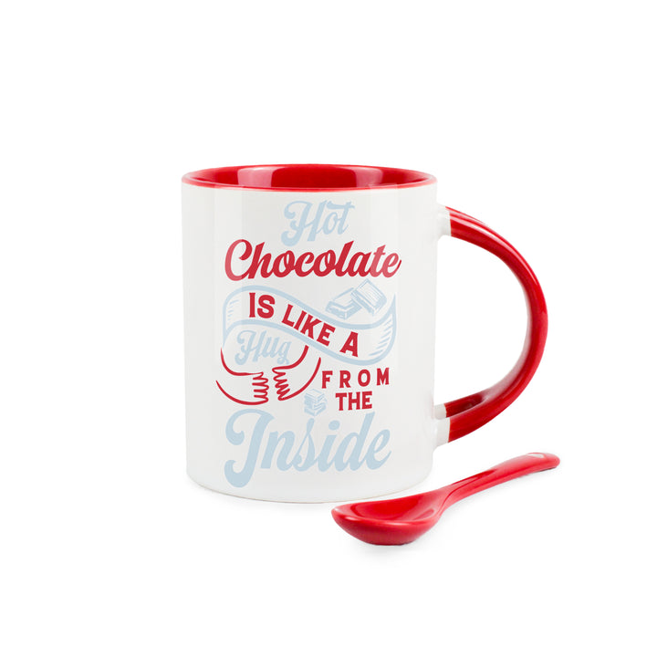 Purely Home Hot Chocolate Hug Ceramic Mug With Spoon
