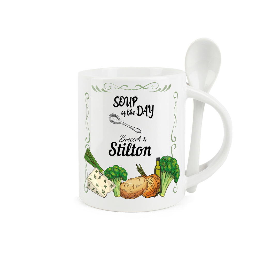 Purely Home Soup of the Day Ceramic Mug With Spoon