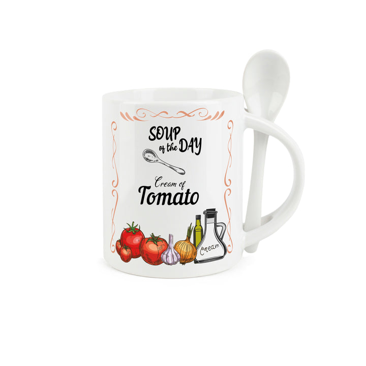 Purely Home Soup of the Day Ceramic Mug With Spoon