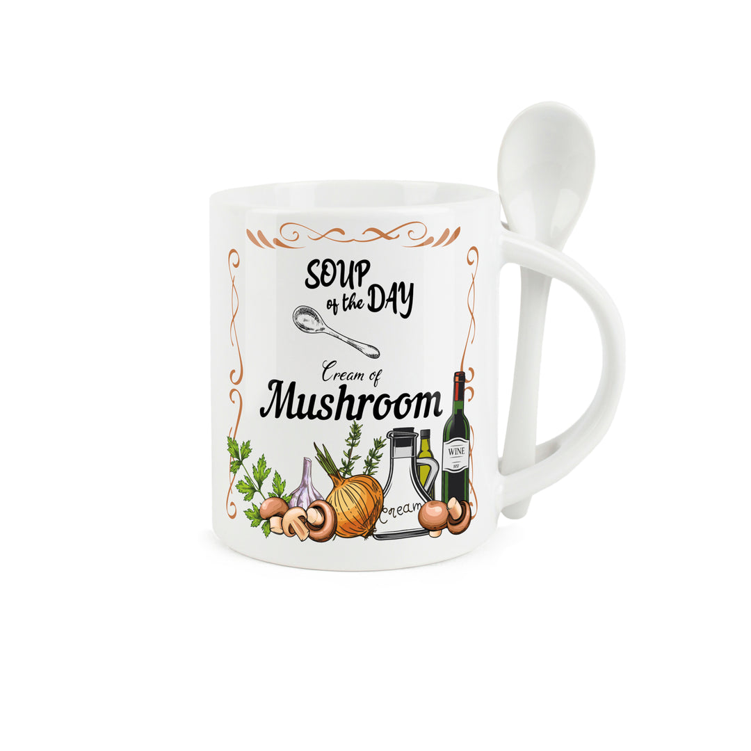 Purely Home Soup of the Day Ceramic Mug With Spoon