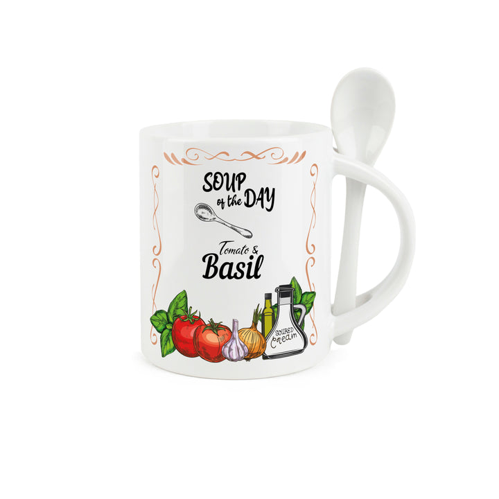 Purely Home Soup of the Day Ceramic Mug With Spoon