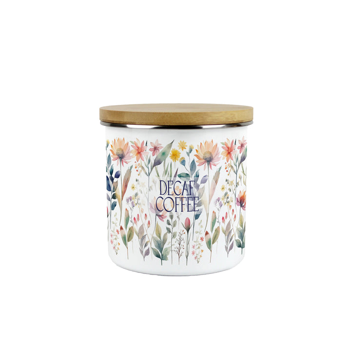 Purely Home Pastel Flowers Enamel Kitchen Canisters