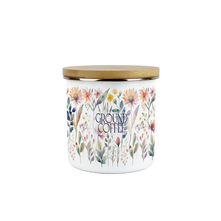 Purely Home Pastel Flowers Enamel Kitchen Canisters