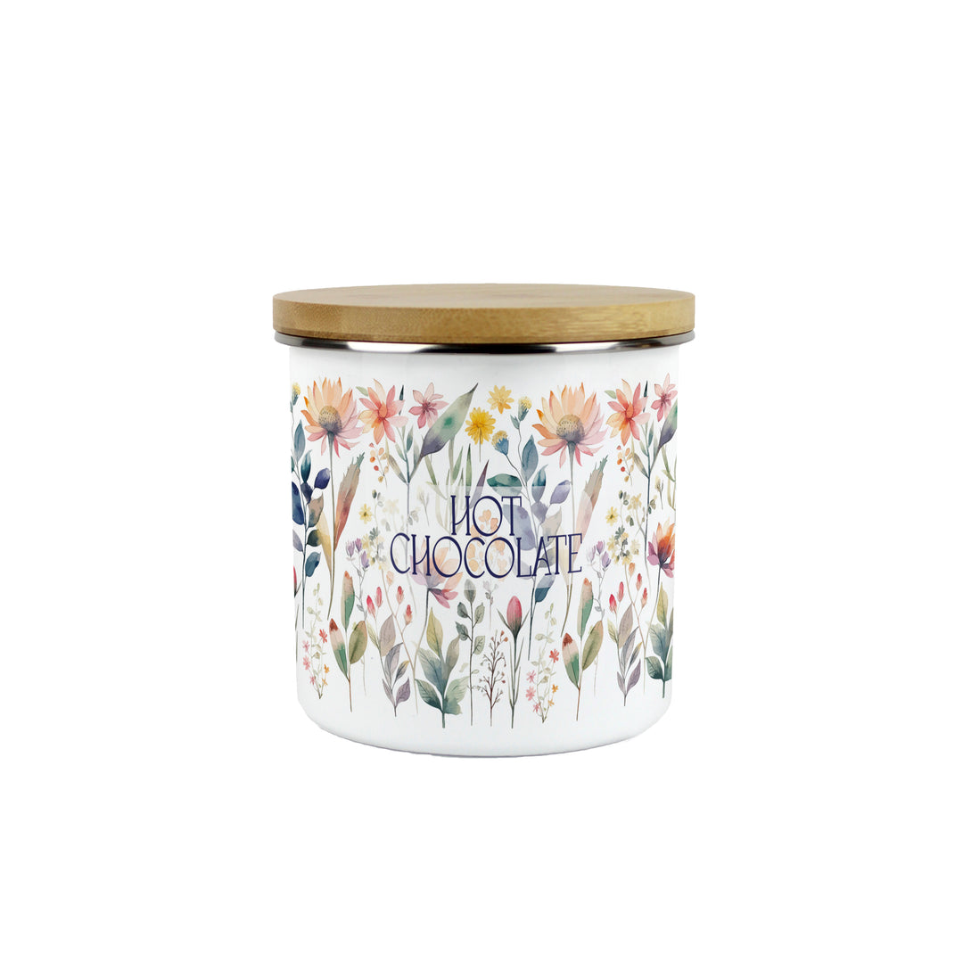 Purely Home Pastel Flowers Enamel Kitchen Canisters