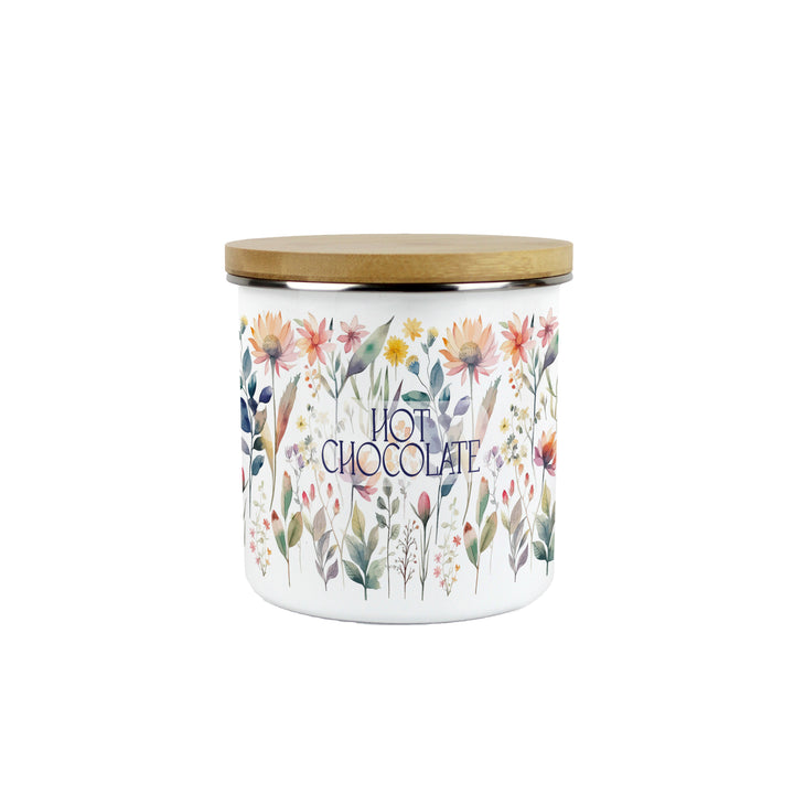 Purely Home Pastel Flowers Enamel Kitchen Canisters