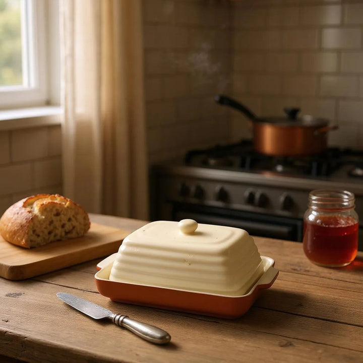 Dexam Porto Terracotta Butter Dish - Stone