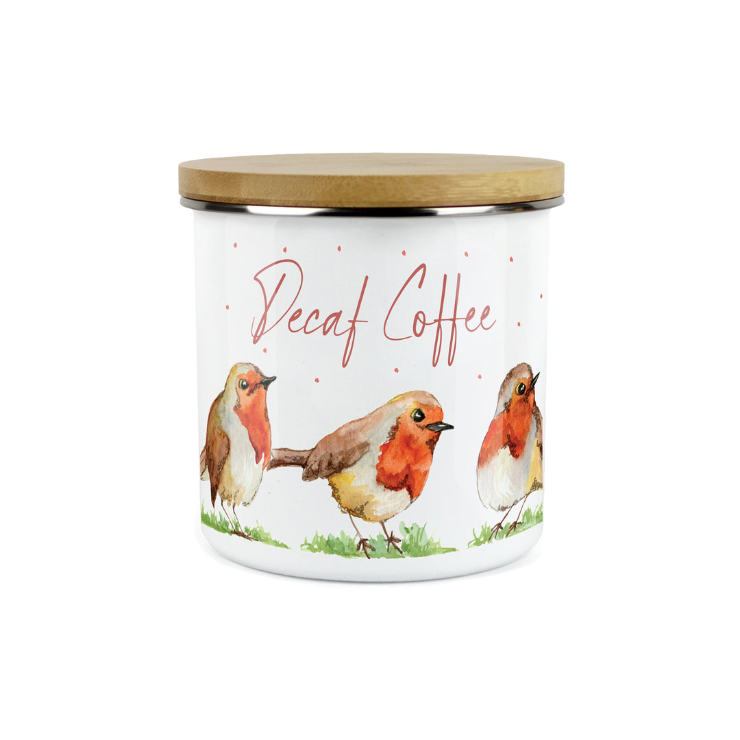 Purely Home English Robins Enamel Kitchen Canisters