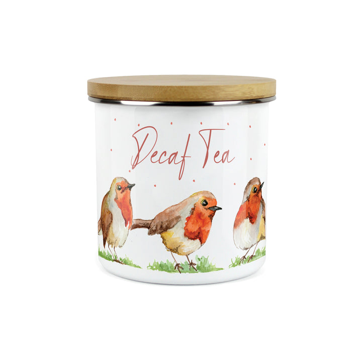 Purely Home English Robins Enamel Kitchen Canisters