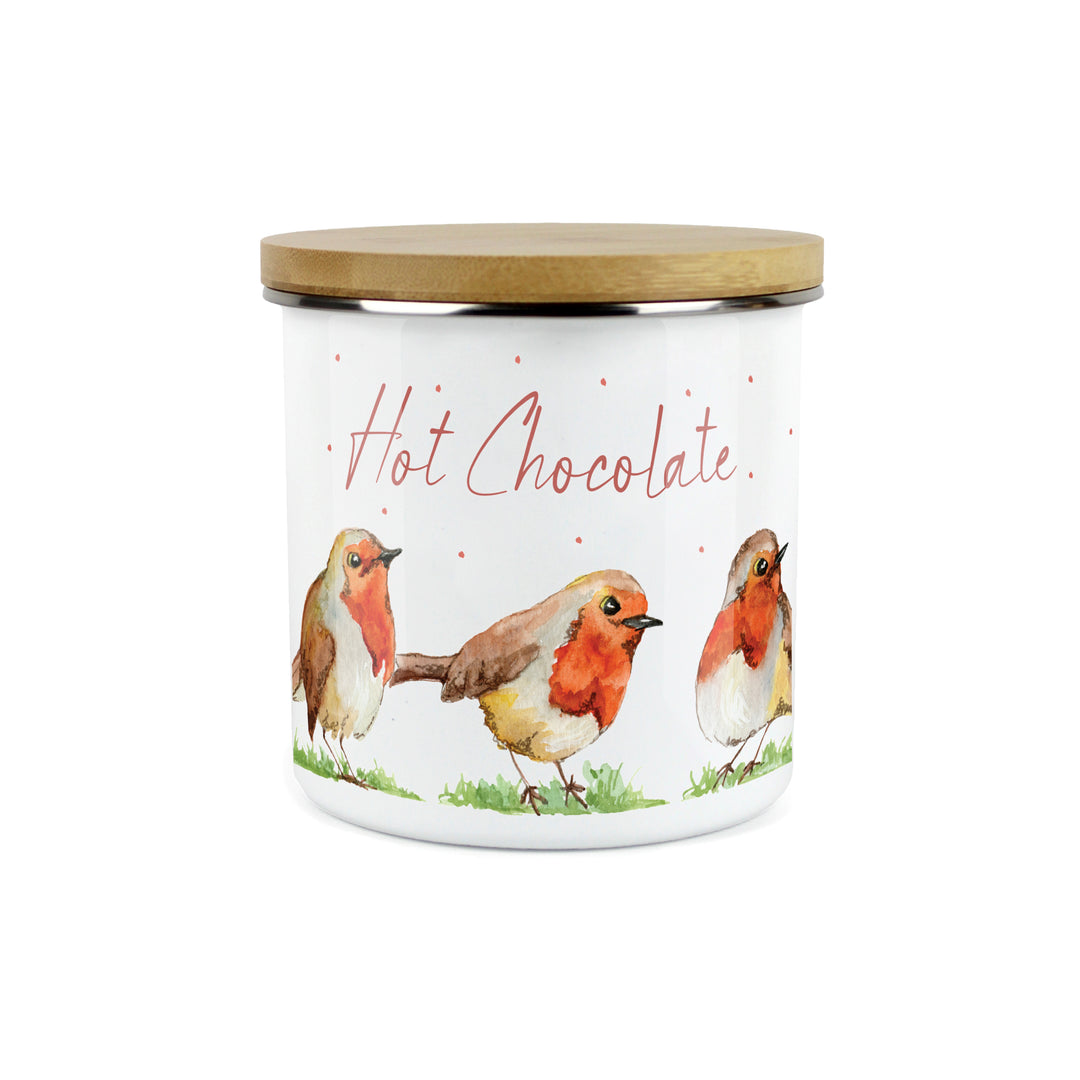 Purely Home English Robins Enamel Kitchen Canisters