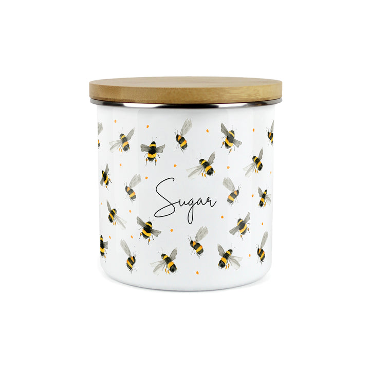 Purely Home Scattered Bees Enamel Kitchen Canisters