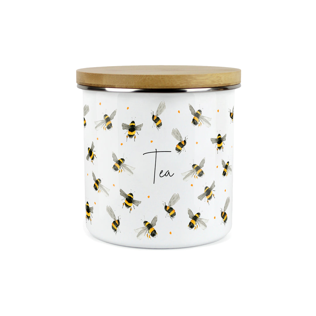 Purely Home Scattered Bees Enamel Kitchen Canisters